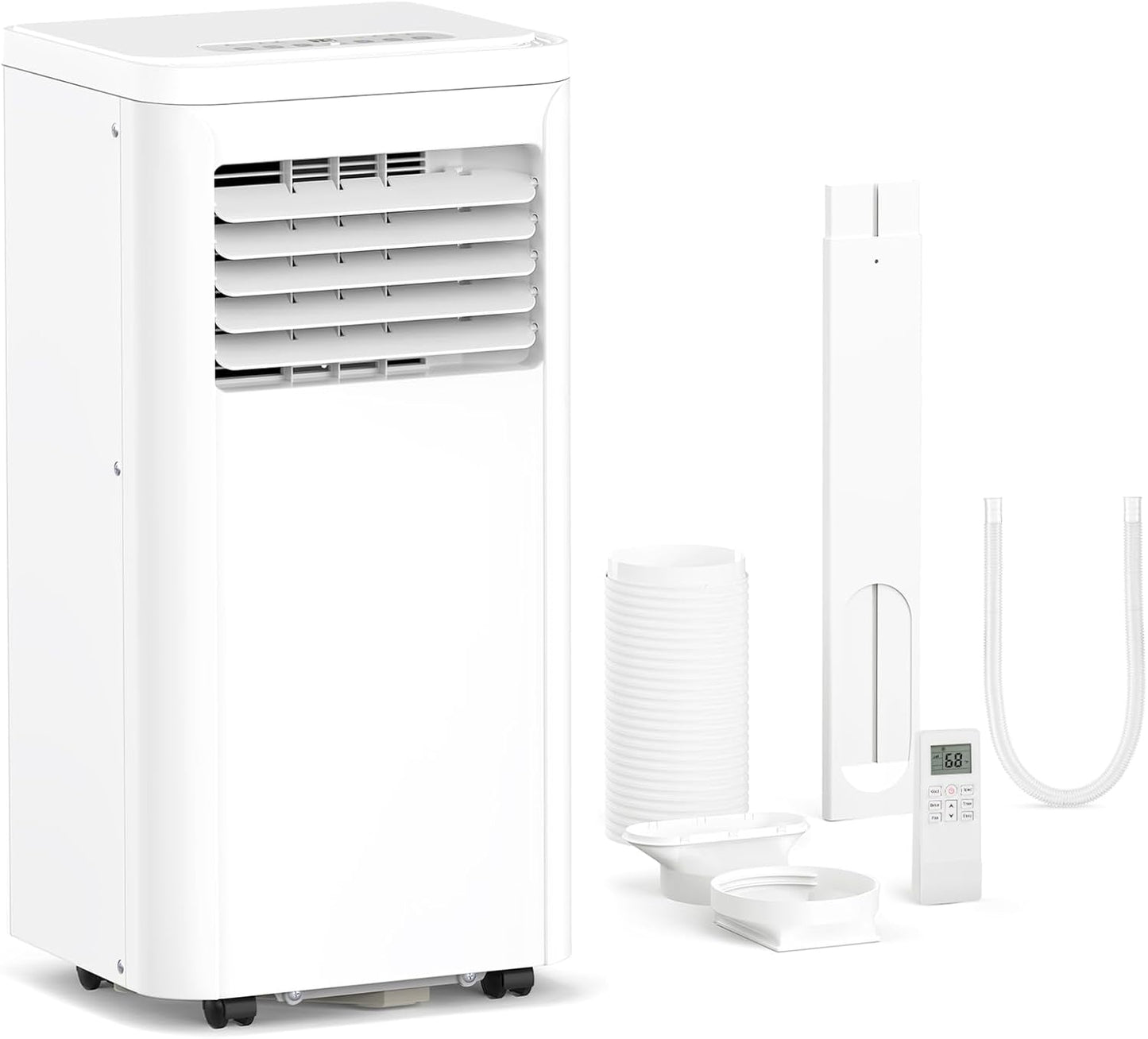 ZAFRO 8,000 BTU Portable Air Conditioners, 4 Modes Portable AC Unit with Fast Cooling/Energy Efficient/Remote/24Hrs Timer for Bedroom/Dorms/Indoor Rooms, White