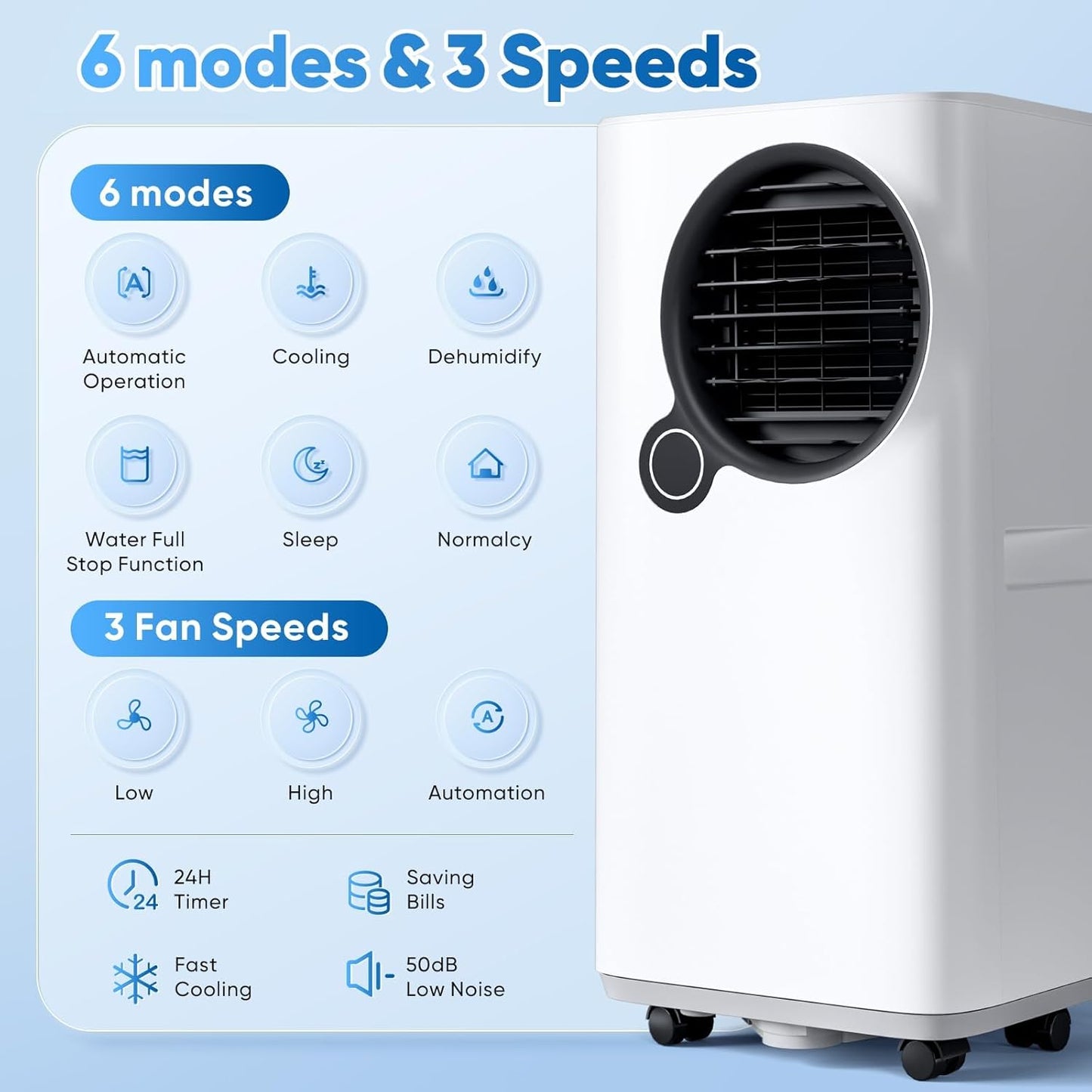 Portable Air Conditioners, 16000 btu Smart AC Unit with Cooling/Dehumidifier/Fan, APP/Remote Control 24h Timer Air Conditioner for Room Indoors