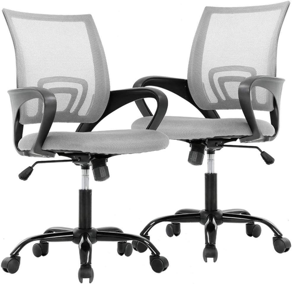 BestOffice Office Chair Ergonomic Cheap Desk Chair Mesh Computer Chair Lumbar Support Modern Executive Adjustable Stool Rolling Swivel Chair for Back Pain (Black)