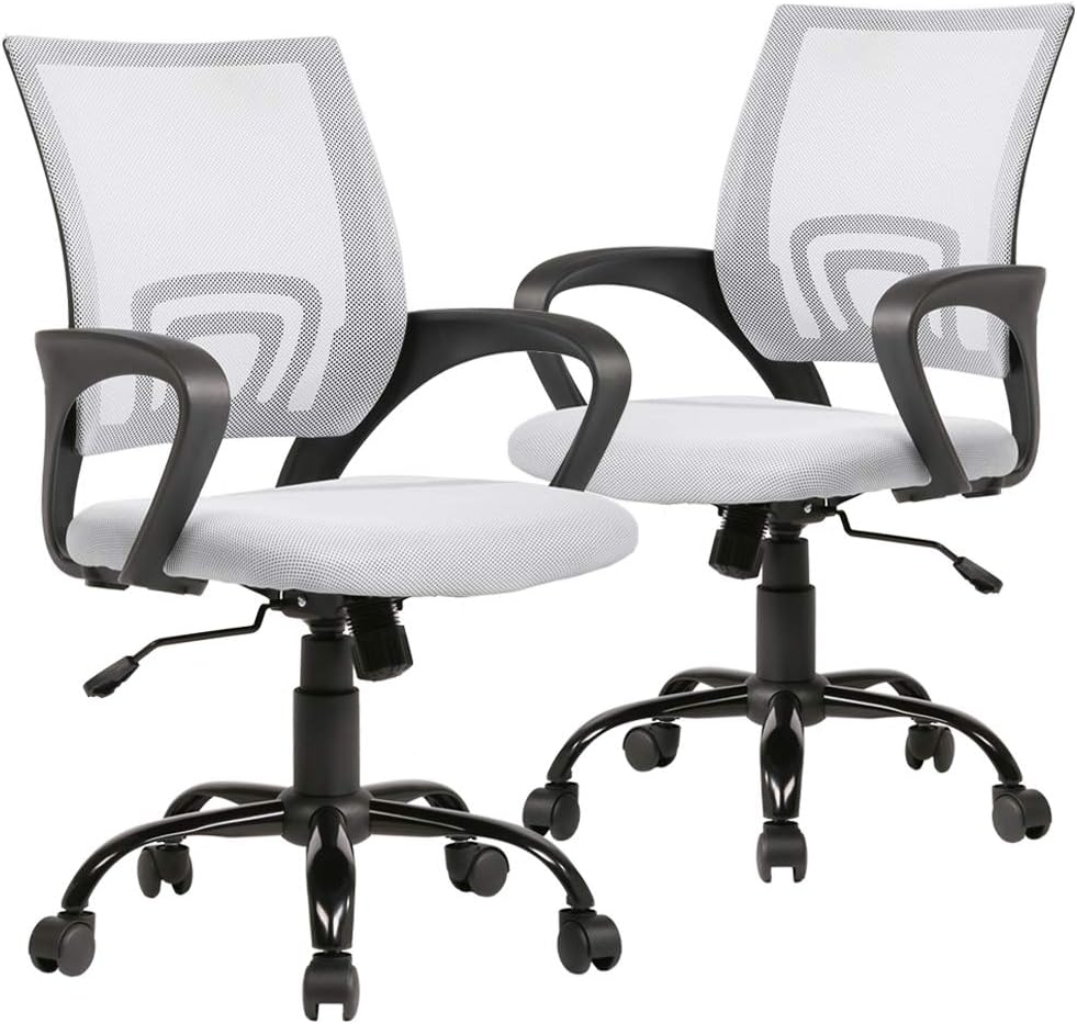 BestOffice Office Chair Ergonomic Cheap Desk Chair Mesh Computer Chair Lumbar Support Modern Executive Adjustable Stool Rolling Swivel Chair for Back Pain (Black)