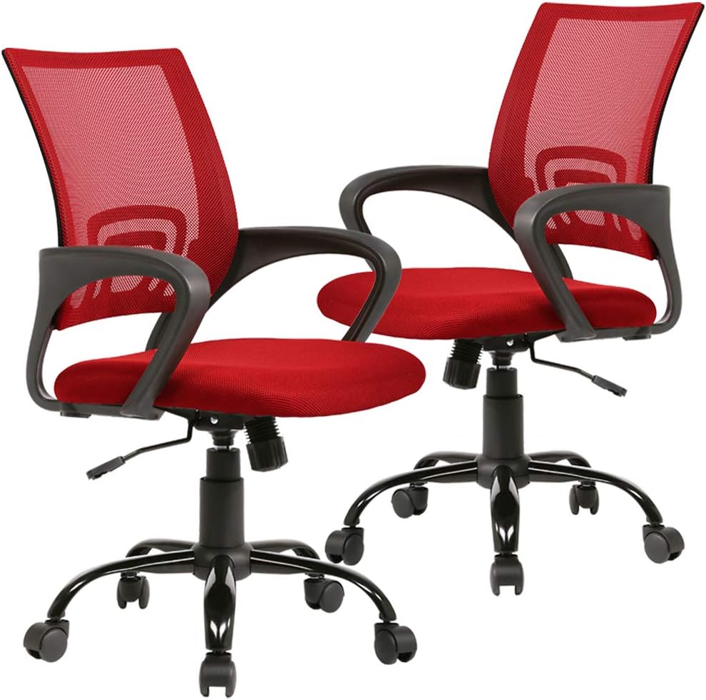 BestOffice Office Chair Ergonomic Cheap Desk Chair Mesh Computer Chair Lumbar Support Modern Executive Adjustable Stool Rolling Swivel Chair for Back Pain (Black)