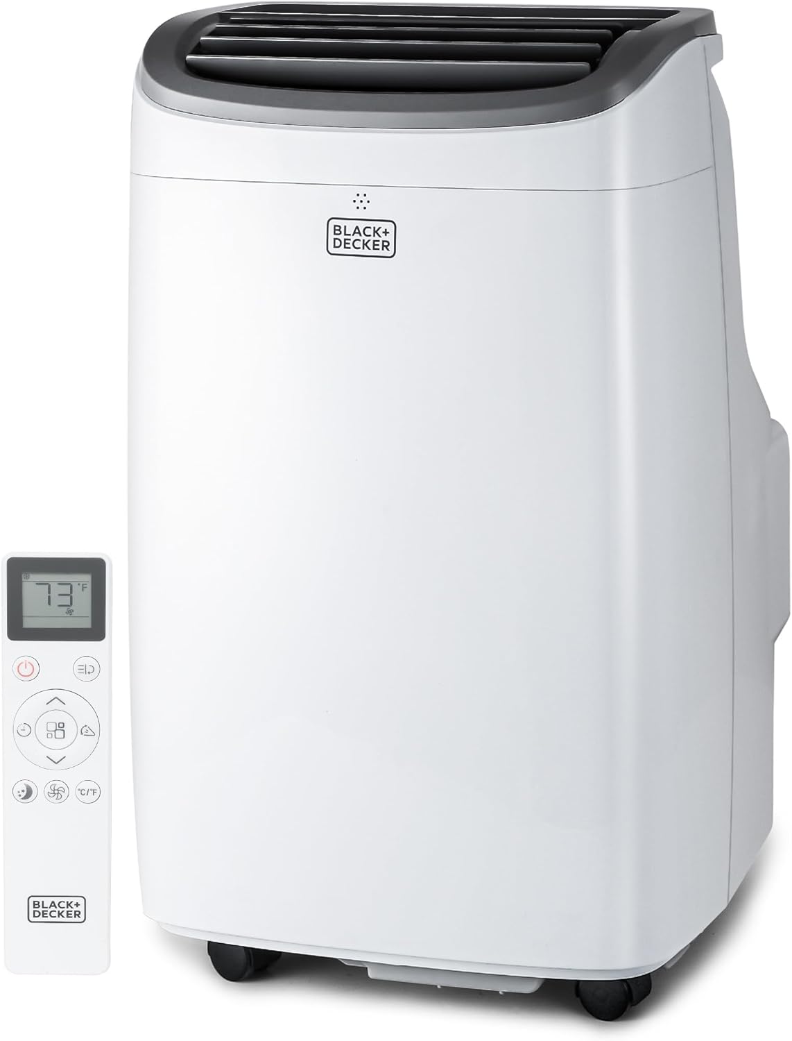 BLACK+DECKER Portable Air Conditioner, 12,000 BTU (8,000 BTU SACC) for Rooms up to 550 Sq. Ft., Portable AC with Follow Me Remote Control and Window Kit, BPACT12WT, White