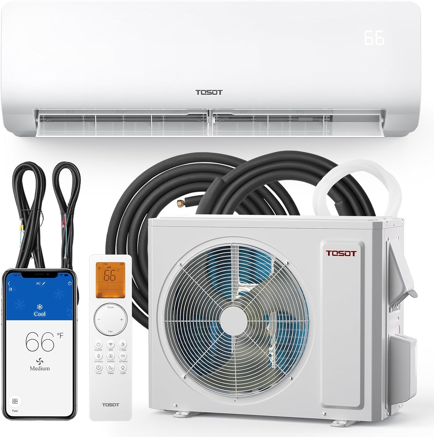 TOSOT 9,000 BTU Mini-Split Air Conditioner, Wifi Enabled Ductless Inverter Split System AC Unit Heating System, Compatible with Alexa - 20.5 SEER2 230V