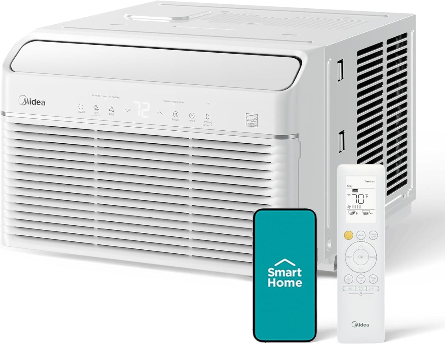 Midea 5,000 BTU EasyCool Small Window Air Conditioner - Cool up to 150 Sq. Ft. with Easy-to-Use Mechanical Controls and Reusable Filter, Perfect for Small Bedroom, Living Room, Home Office