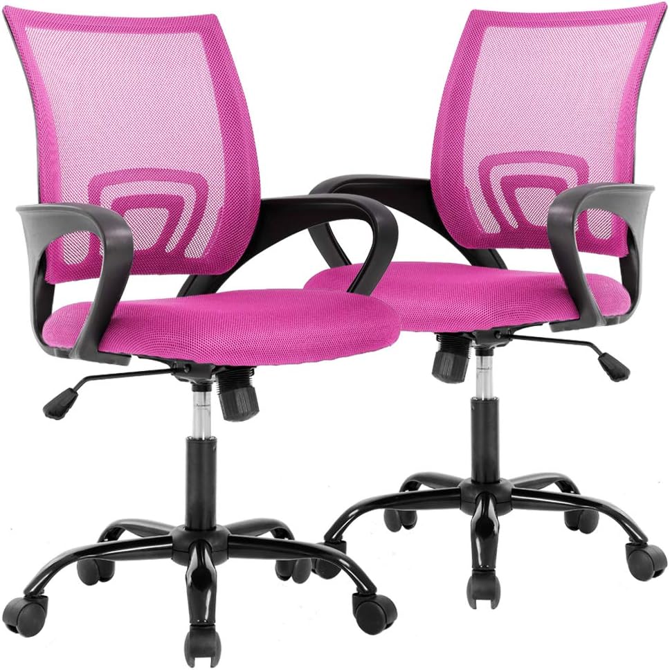 BestOffice Office Chair Ergonomic Cheap Desk Chair Mesh Computer Chair Lumbar Support Modern Executive Adjustable Stool Rolling Swivel Chair for Back Pain (Black)