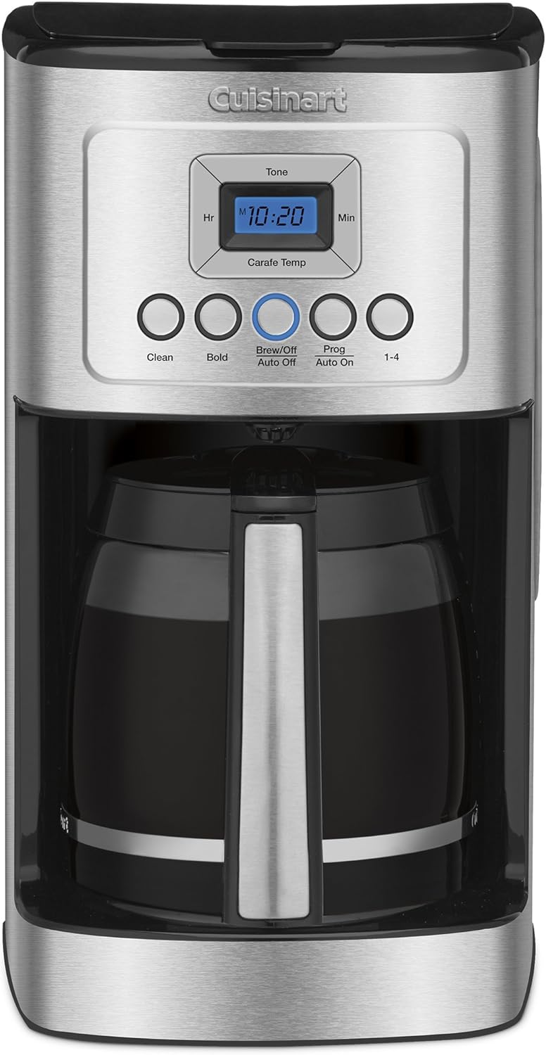 Cuisinart 14-Cup Coffee Maker, Programmable PerfecTemp Glass Carafe Coffee Machine with 1-4 Cup Setting, Brew Strength Control and Brew Pause, Stainless Steel, DCC-3200NAS