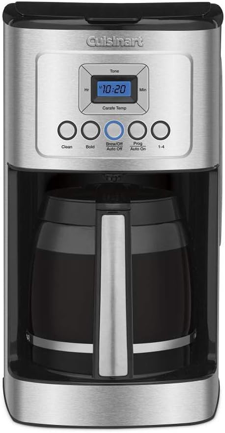 Cuisinart 14-Cup Coffee Maker, Programmable PerfecTemp Glass Carafe Coffee Machine with 1-4 Cup Setting, Brew Strength Control and Brew Pause, Stainless Steel, DCC-3200NAS