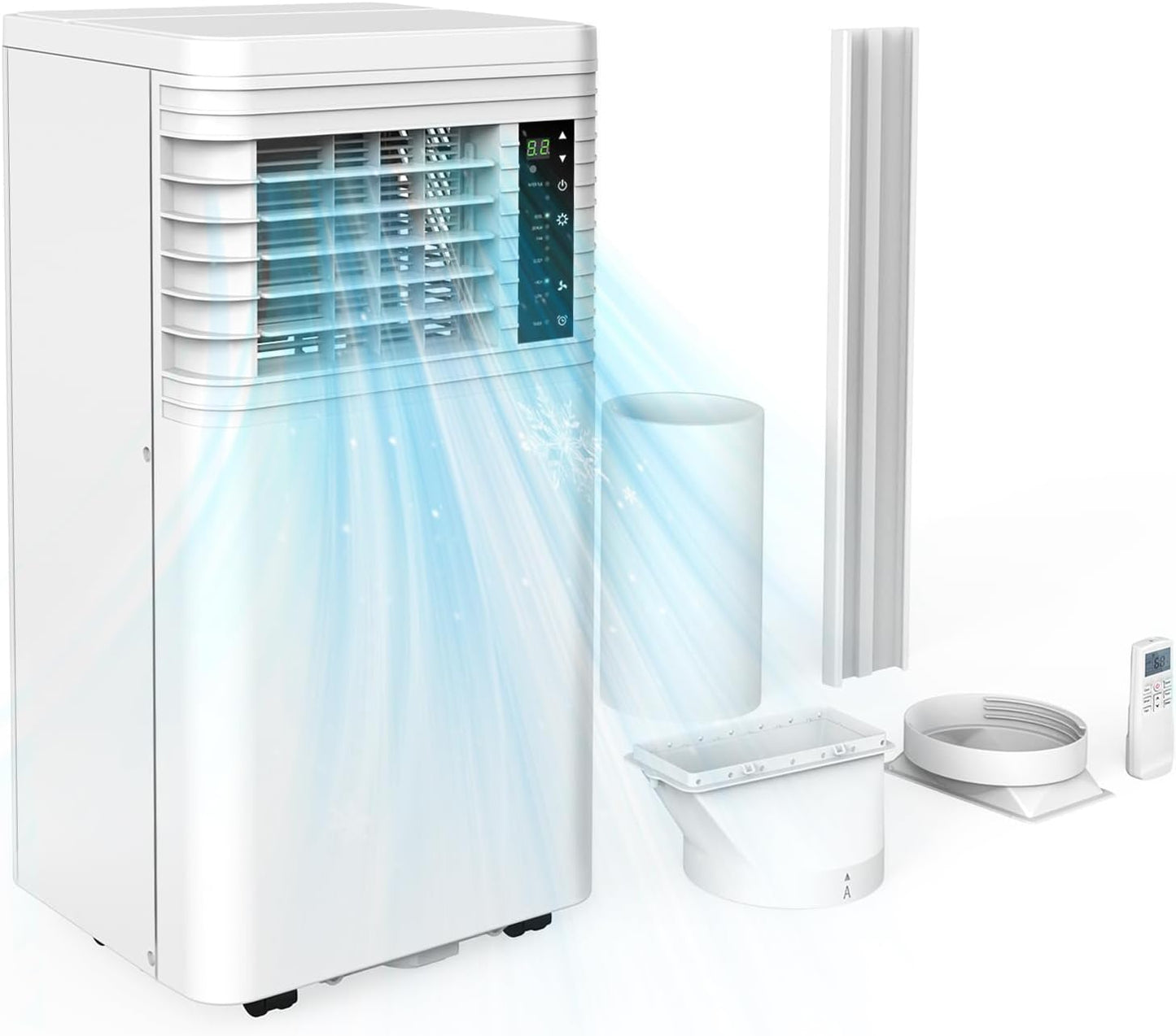 Antarctic Star Portable Air Conditioners 8,000 BTU, Small Portable AC with Cooling, Fan, Dehumidifier Function, Room AC Unit with 24H Timer, Cooling up to 350 Sq.Ft. Window Kit Panel