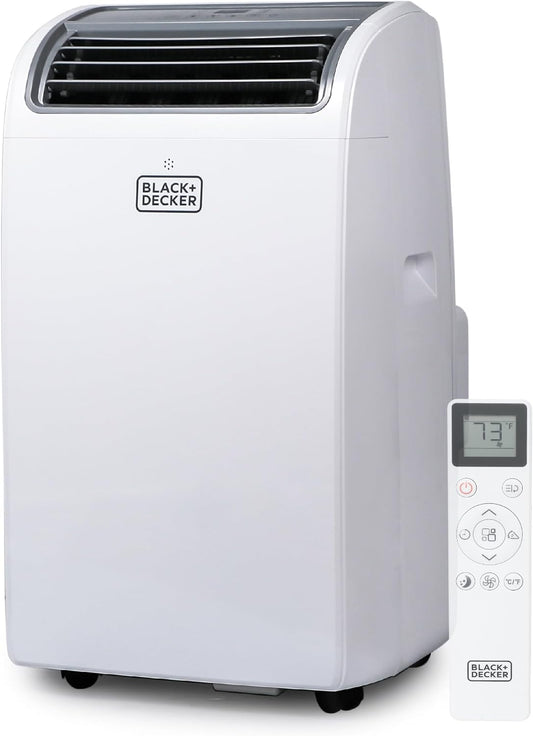 BLACK+DECKER Smart Portable Air Conditioner, 14,000 BTU (10,200 BTU SACC) for Rooms up to 700 Sq. Ft., Smart Portable AC with Follow Me Remote and Window Kit, BPACT14WT, White