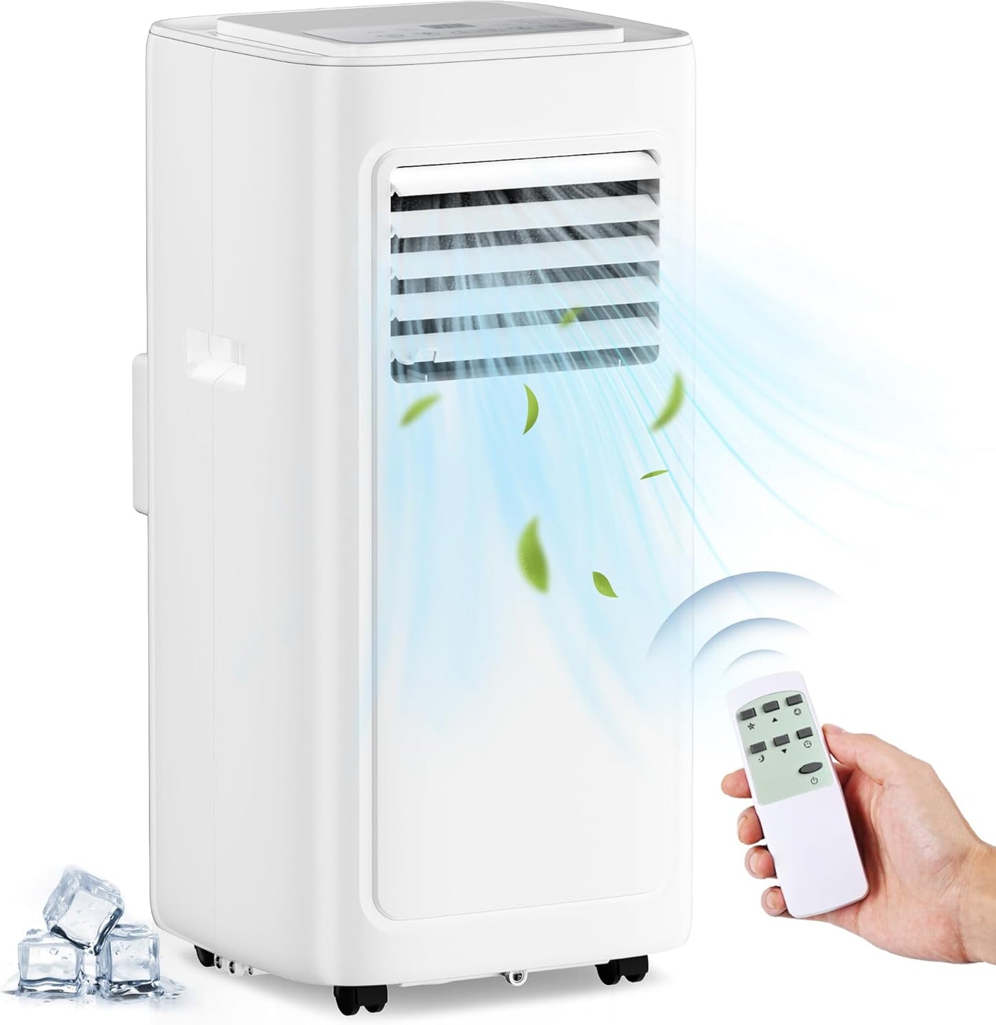 EUHOMY 8,000 BTU Portable Air Conditioners, 4-in-1 Portable AC Unit Up to 350 Sq.Ft, 4 Modes Quiet Air Conditioner with Remote Control, Cool, Fan, Dehumidifier, 24H Timer, Bedroom, Office, Apartments
