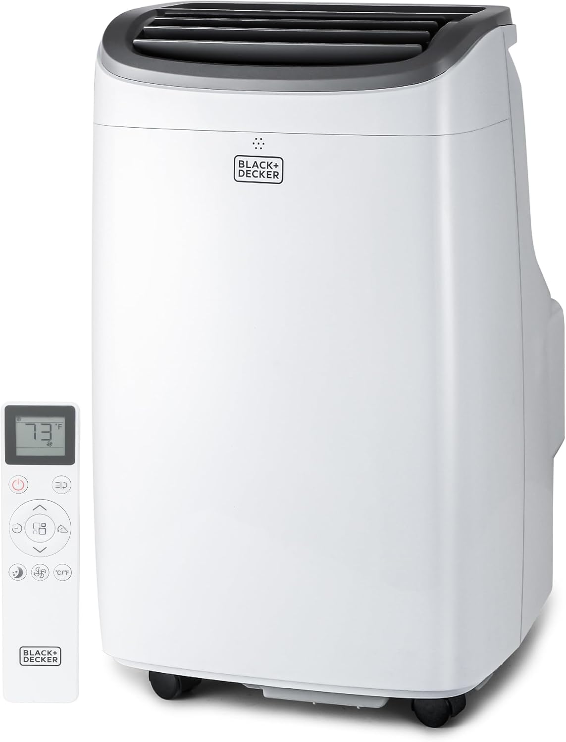BLACK+DECKER Portable Air Conditioner, 12,000 BTU (8,000 BTU SACC) for Rooms up to 550 Sq. Ft., Portable AC with Follow Me Remote Control and Window Kit, BPACT12WT, White
