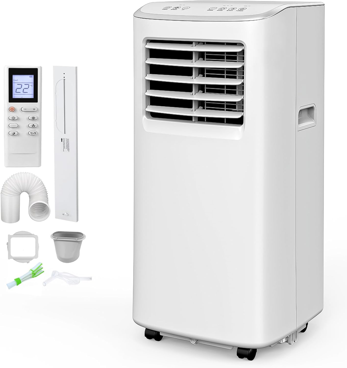 8500 BTU Portable Air Conditioners Cool Up to 360 Sq.Ft,3 IN 1 portable ac unit with Remote Control/LED Display/24Hrs Timer/Window Installation Kit & Screwdriver,White