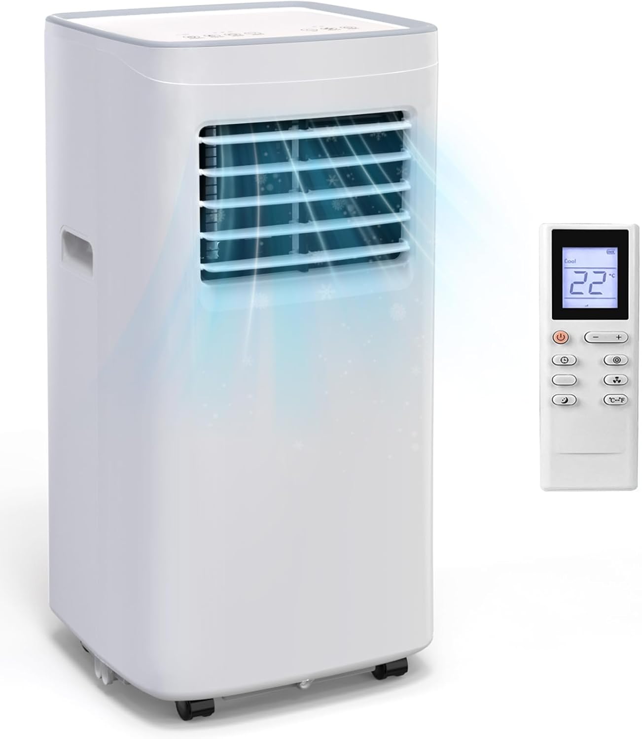 8500 BTU Portable Air Conditioners Cool Up to 360 Sq.Ft,3 IN 1 portable ac unit with Remote Control/LED Display/24Hrs Timer/Window Installation Kit & Screwdriver,White