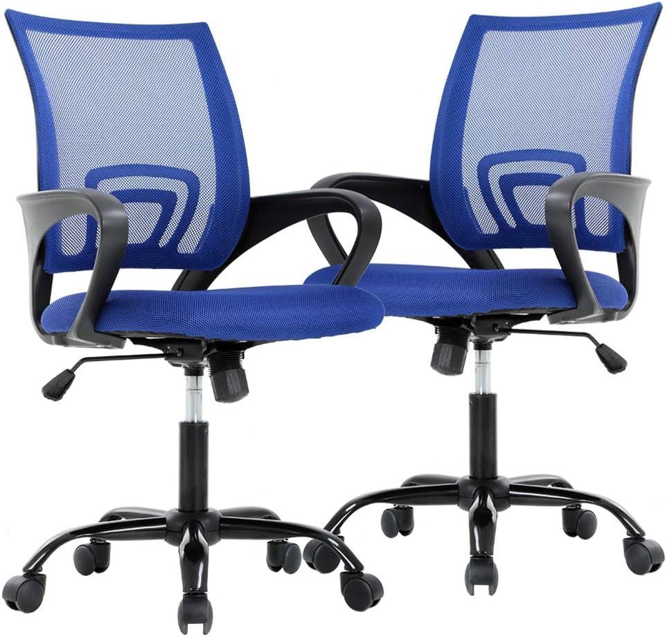BestOffice Office Chair Ergonomic Cheap Desk Chair Mesh Computer Chair Lumbar Support Modern Executive Adjustable Stool Rolling Swivel Chair for Back Pain (Black)