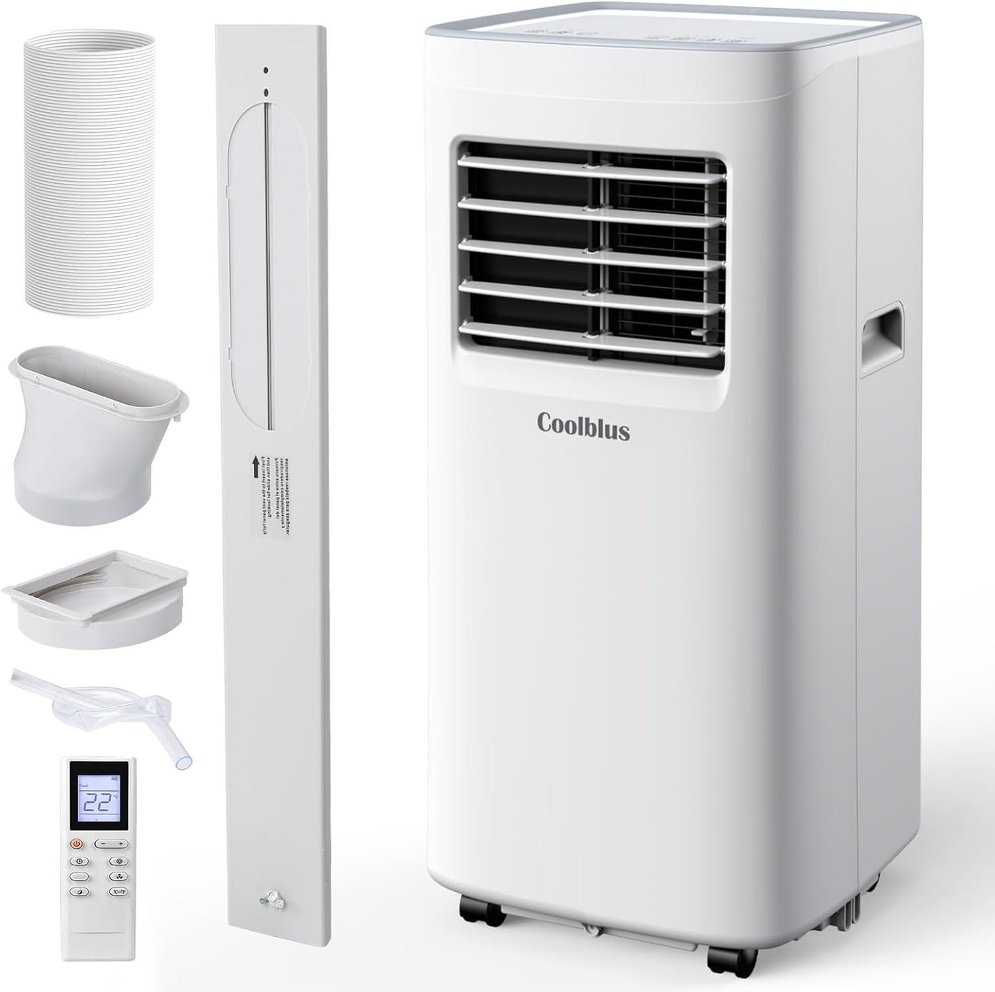 8500 BTU Portable Air Conditioners Cool Up to 360 Sq.Ft,3 IN 1 portable ac unit with Remote Control/LED Display/24Hrs Timer/Window Installation Kit & Screwdriver,White