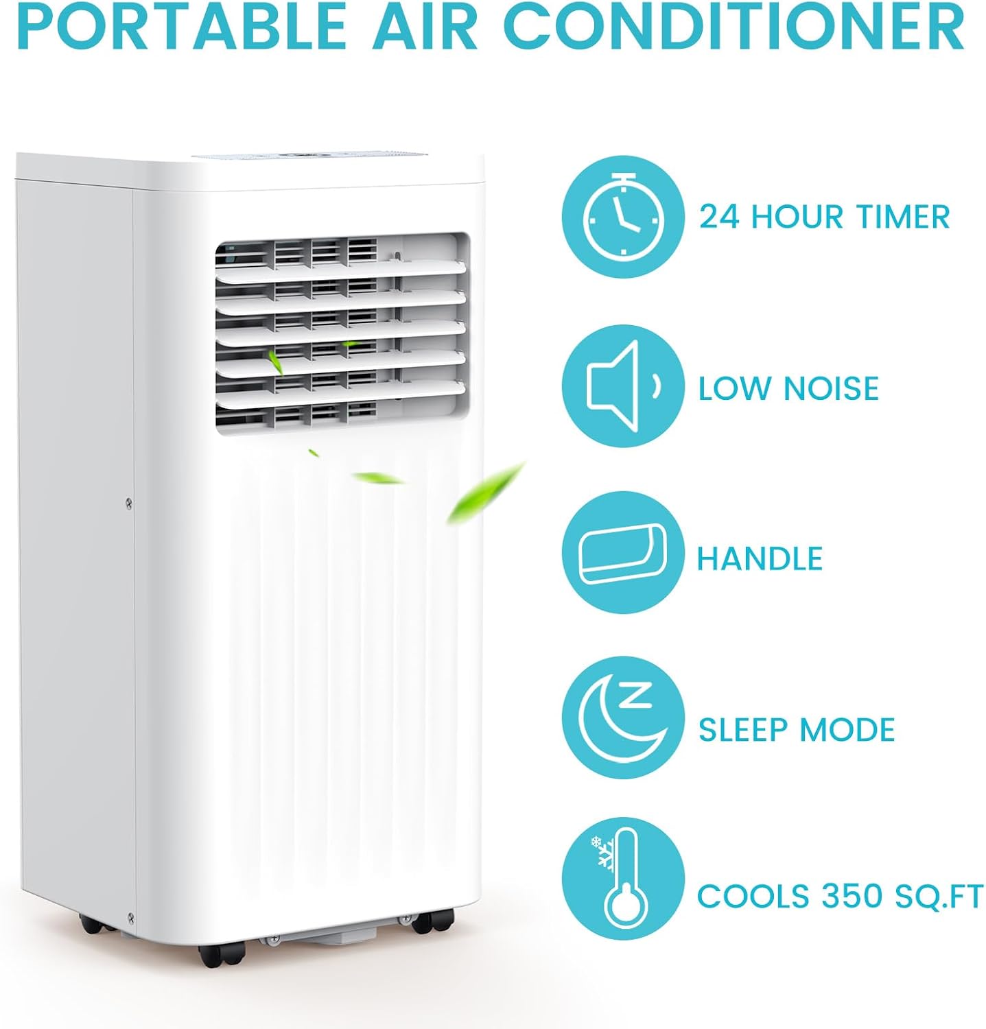 Antarctic Star Portable Air Conditioners 8,000 BTU, Small Portable AC with Cooling, Fan, Dehumidifier Function, Room AC Unit with 24H Timer, Cooling up to 350 Sq.Ft. Window Kit Panel