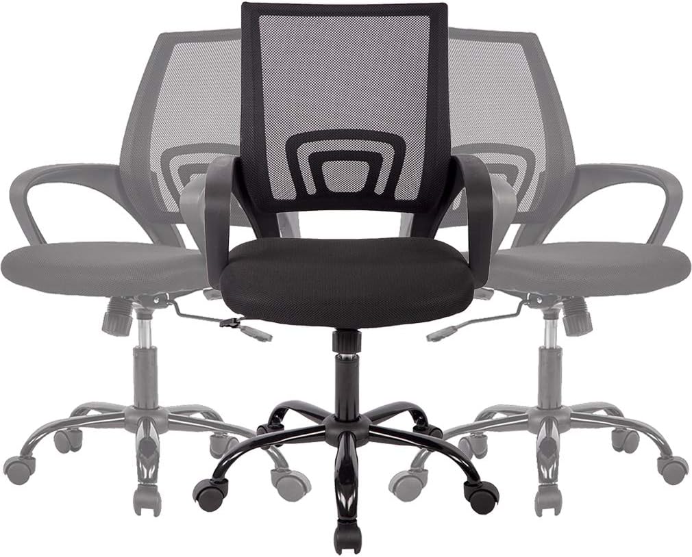 BestOffice Office Chair Ergonomic Cheap Desk Chair Mesh Computer Chair Lumbar Support Modern Executive Adjustable Stool Rolling Swivel Chair for Back Pain (Black)