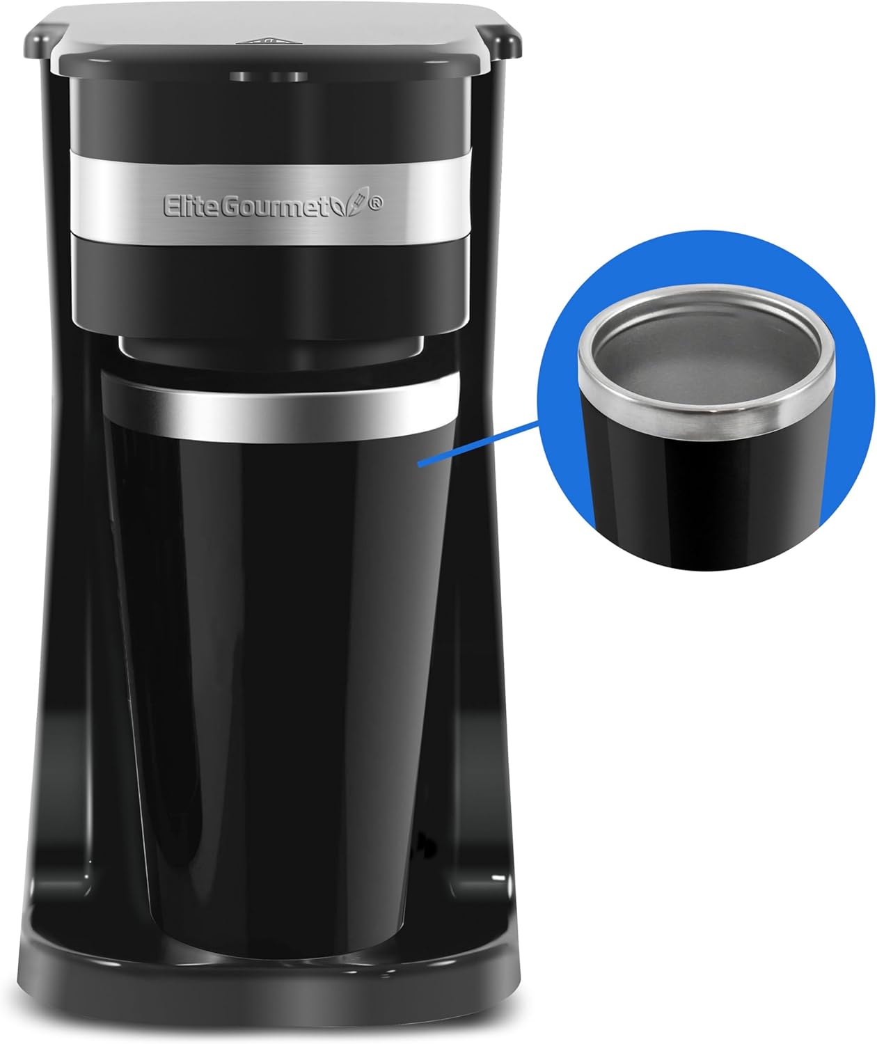Elite Gourmet EHC-5055 Automatic 5-Cup Brew & Drip Coffee Maker with Pause N Serve Reusable Filter, On/Off Switch, Water Level Indicator