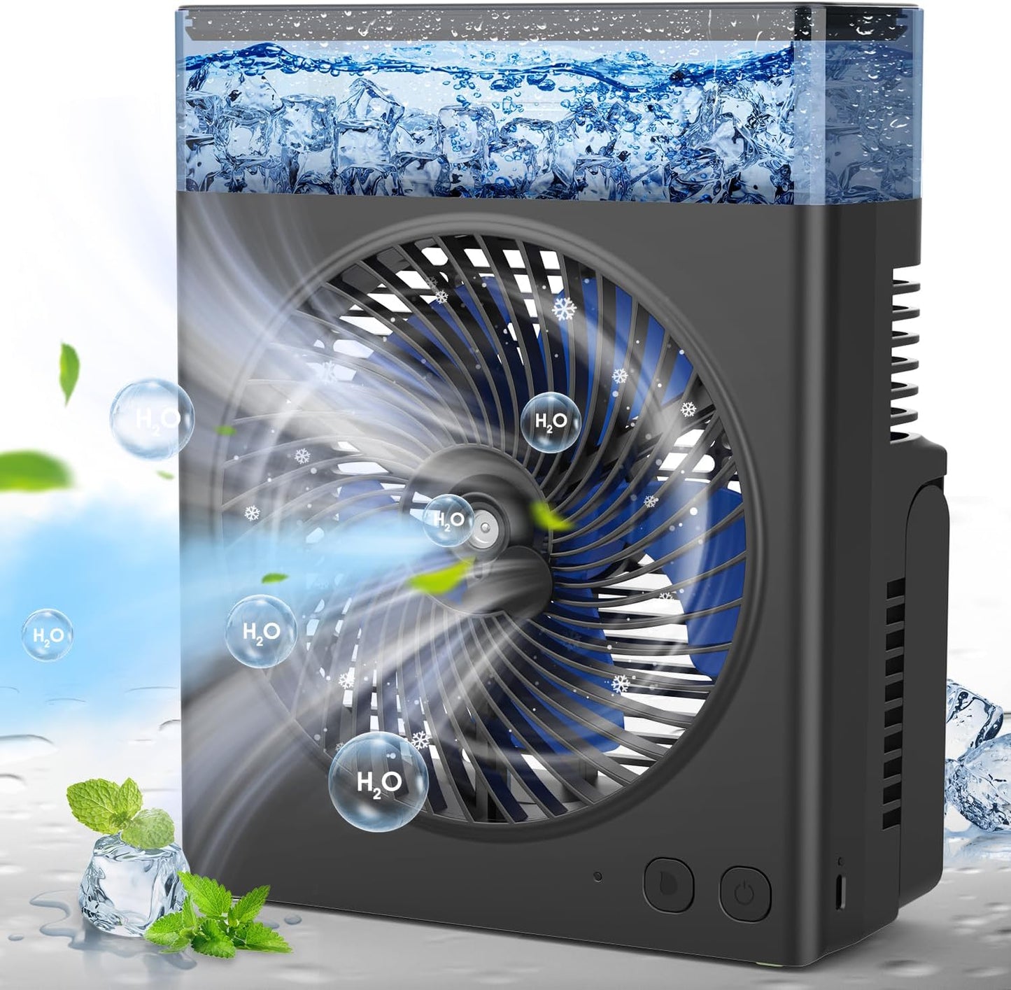 Misting Fan Portable, 8000mAh 8-Inch Rechargeable Battery Operated Fan with 600mL Water Tank, Cooling Desk Misting Fans for Outside, Perfect Quite Mist Water Spray Fans for Home Office Camping Patio