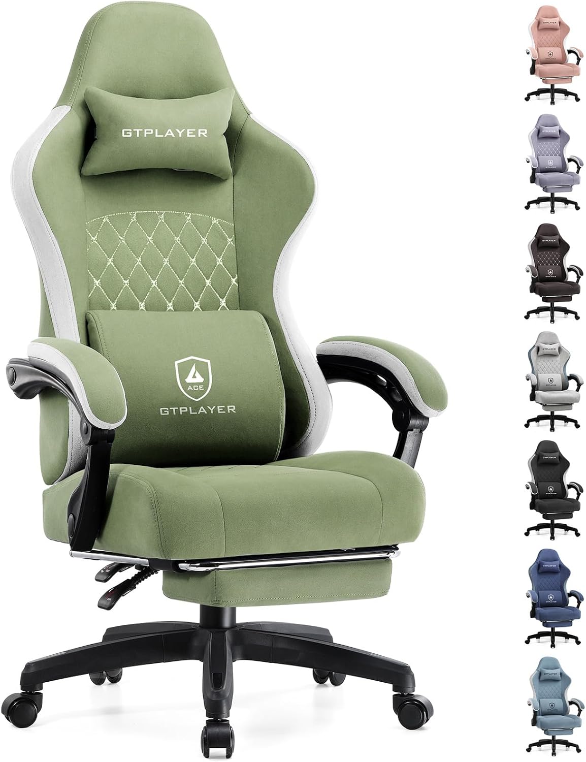 GTPLAYER Gaming Chair, Computer Office Chair with Pocket Spring Cushion, Linkage Armrests and Footrest, High Back Ergonomic Computer Chair with Lumbar Support Task Chair with Footrest(Black)