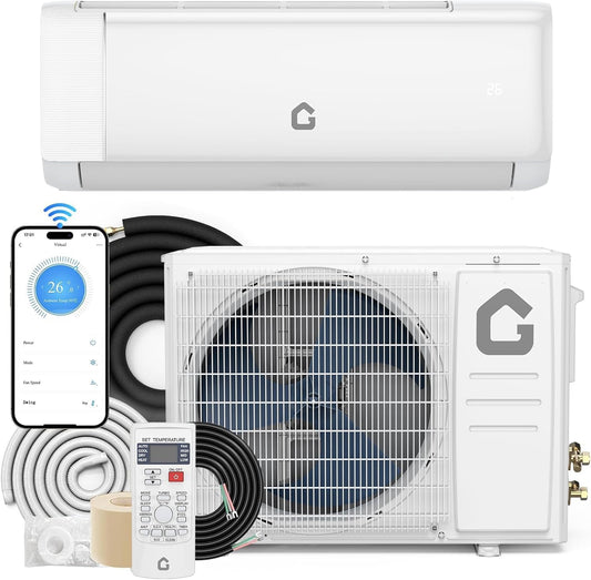 12,000 BTU Mini Split AC/Heating System for Room Up to 750 Sq.Ft, 22 SEER2 Inverter Energy Efficient Ductless Air Conditioner, Heat Pump, Installation Kits