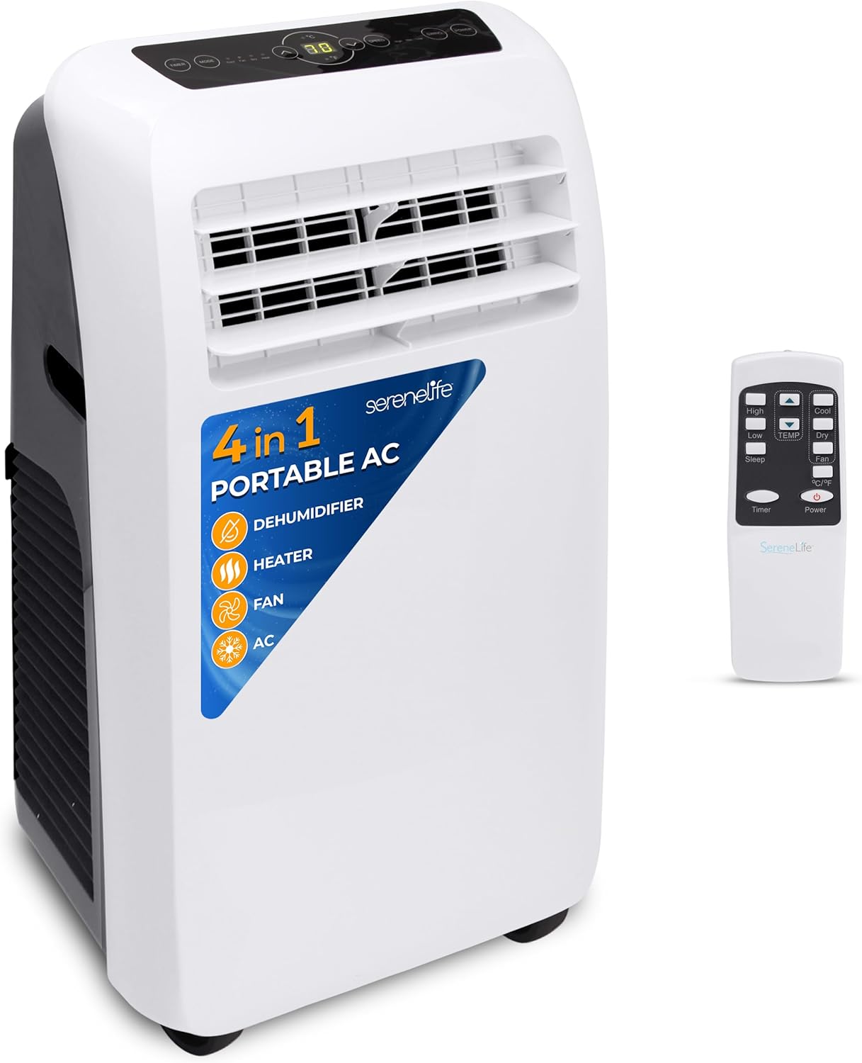 3-in-1 Portable Air Conditioner with Built-in Dehumidifier Function,Fan Mode, Remote Control, Complete Window Mount Exhaust Kit