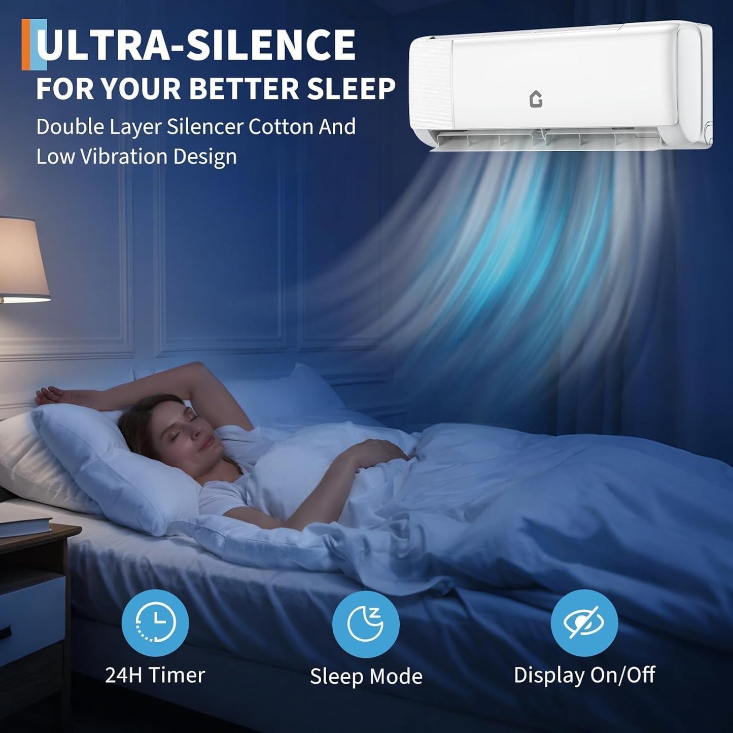 12,000 BTU Mini Split AC/Heating System for Room Up to 750 Sq.Ft, 22 SEER2 Inverter Energy Efficient Ductless Air Conditioner, Heat Pump, Installation Kits