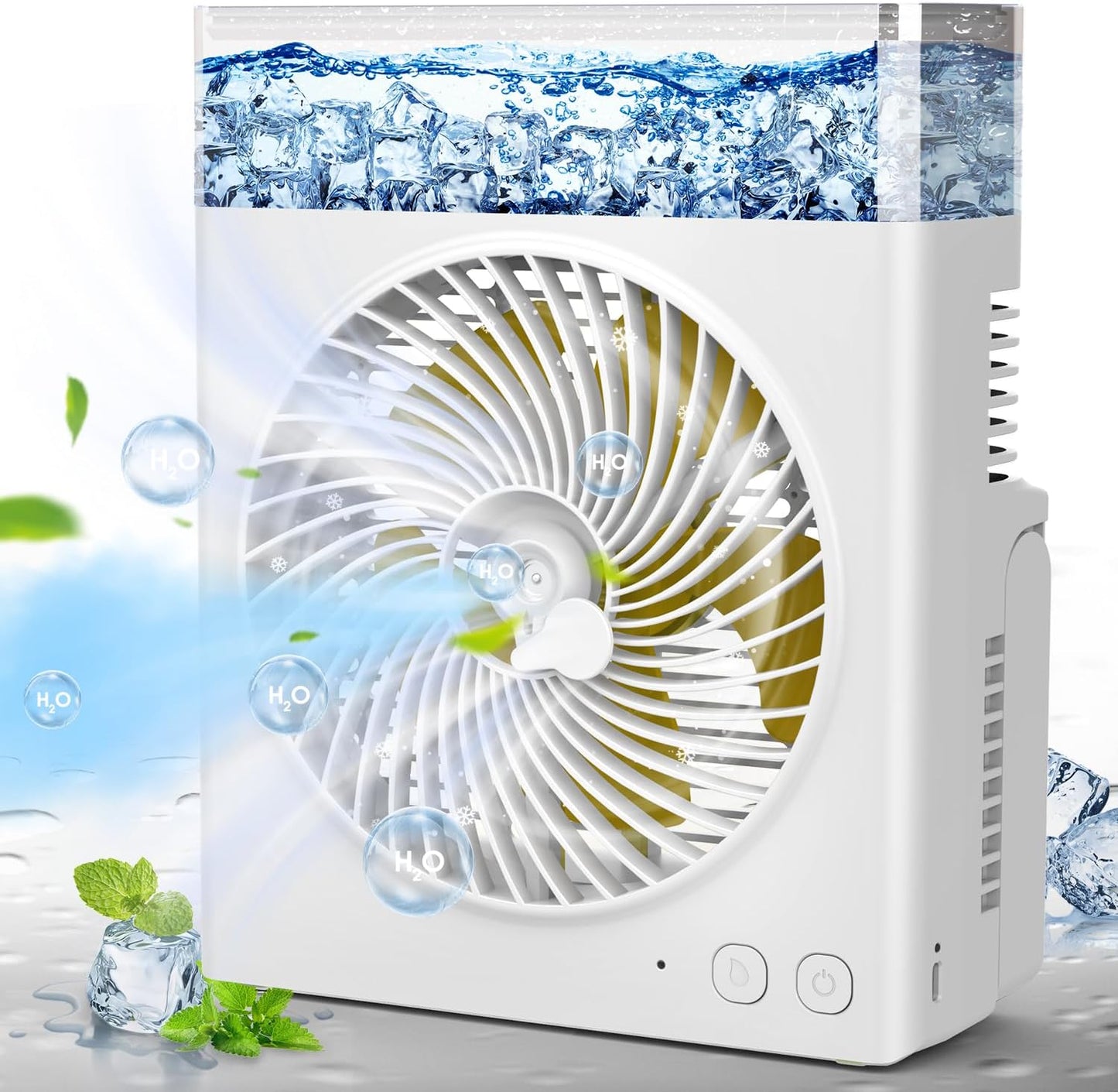 Misting Fan Portable, 8000mAh 8-Inch Rechargeable Battery Operated Fan with 600mL Water Tank, Cooling Desk Misting Fans for Outside, Perfect Quite Mist Water Spray Fans for Home Office Camping Patio