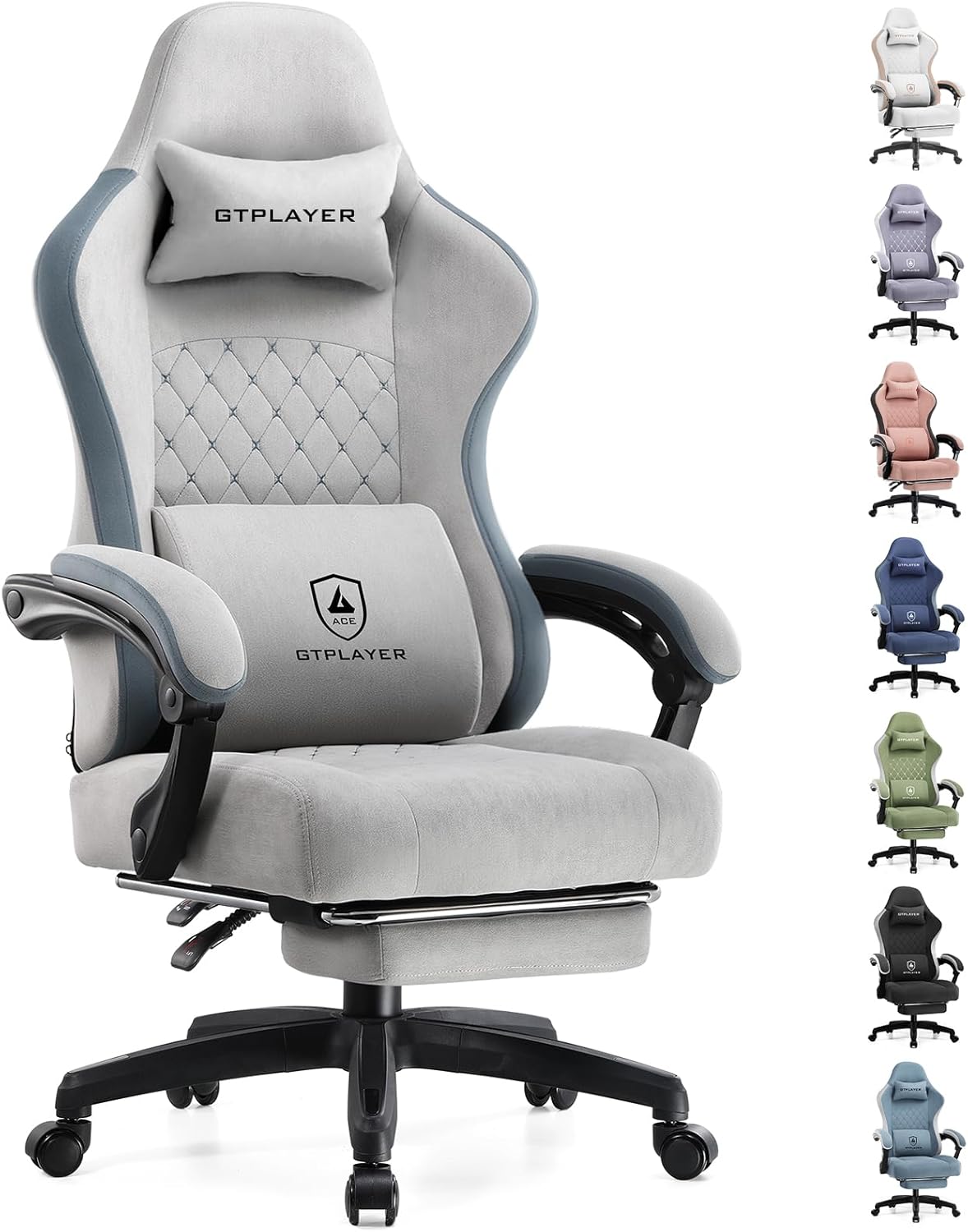 GTPLAYER Gaming Chair, Computer Office Chair with Pocket Spring Cushion, Linkage Armrests and Footrest, High Back Ergonomic Computer Chair with Lumbar Support Task Chair with Footrest(Black)