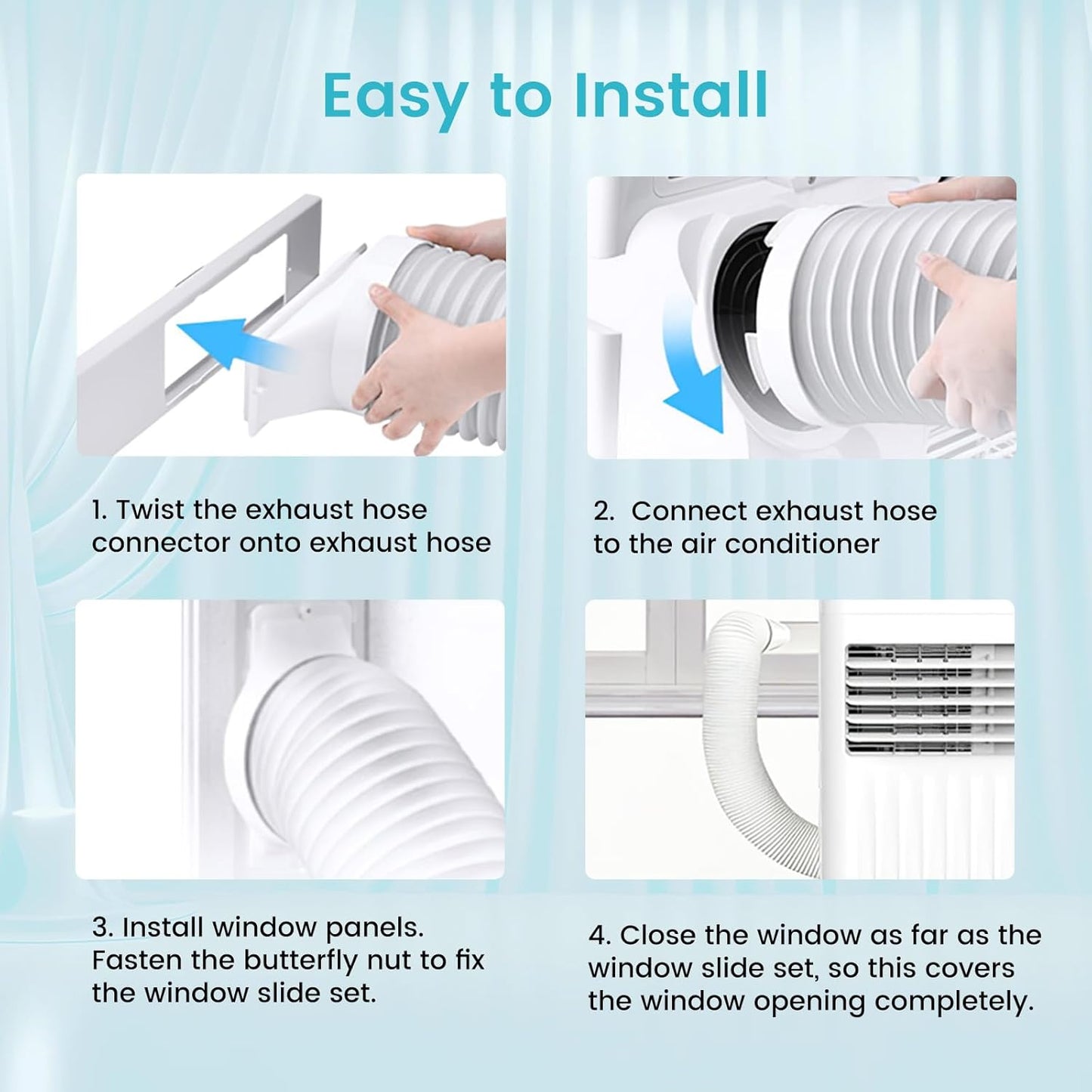 Antarctic Star Portable Air Conditioners 8,000 BTU, Small Portable AC with Cooling, Fan, Dehumidifier Function, Room AC Unit with 24H Timer, Cooling up to 350 Sq.Ft. Window Kit Panel