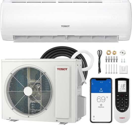 TOSOT 9,000 BTU Mini-Split Air Conditioner, Wifi Enabled Ductless Inverter Split System AC Unit Heating System, Compatible with Alexa - 20.5 SEER2 230V