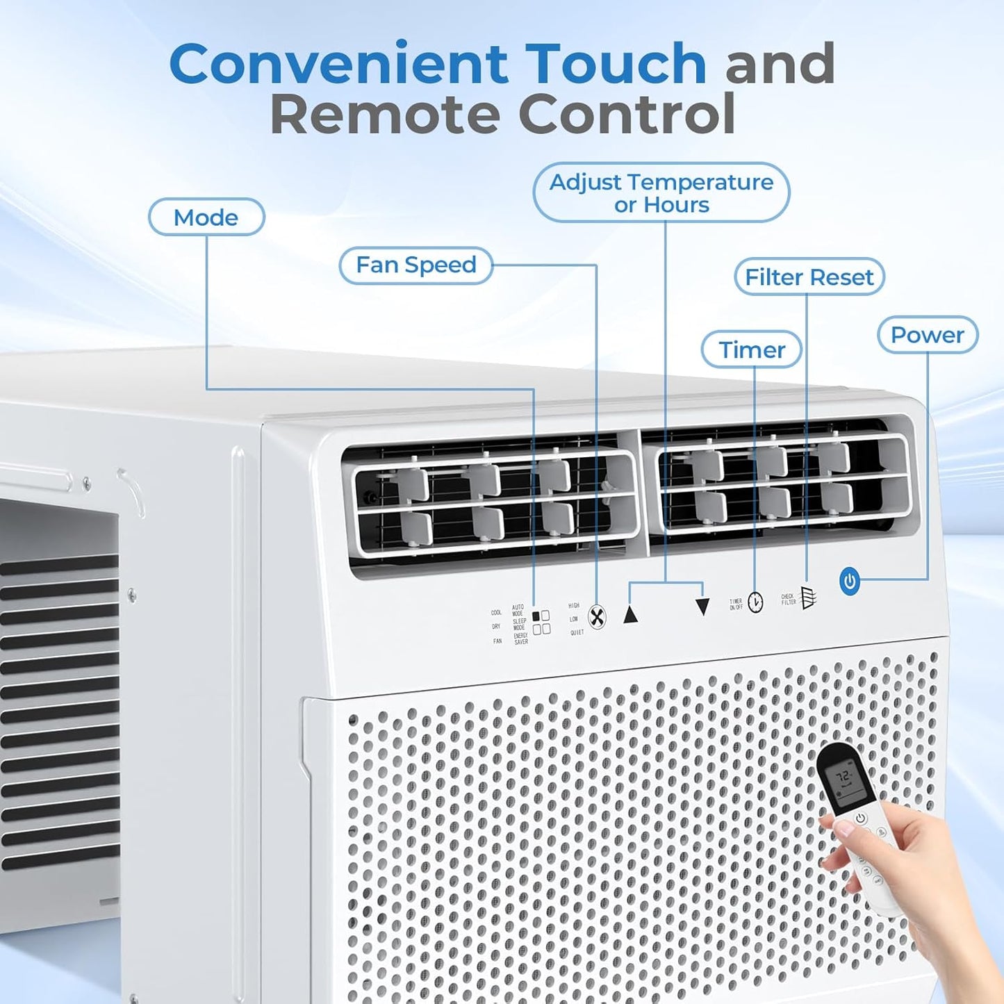 Antarctic Star U-Shaped Window Air Conditioner, 12000BTU Quiet Air Conditioner Window Unit, Cools up to 550 Sq. Ft, Saddle Window AC Units with Full Window View, Energy Saving, 6 Modes, CEER 10.5