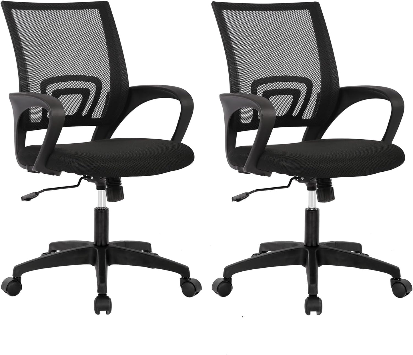 Home Office Chair Ergonomic Desk Chair Mesh Computer Chair with Lumbar Support Armrest Executive Rolling Swivel Adjustable Mid Back Task Chair for Women Adults, Black