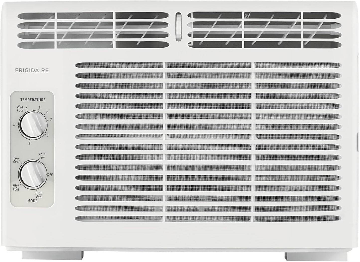 Frigidaire 5,000 BTU Window-Mounted Air Conditioner, Cools Up to 250 Sq. Ft., Quiet Operation, Effortless Temperature Control, 2 Fan Speeds, Auto Restart, White