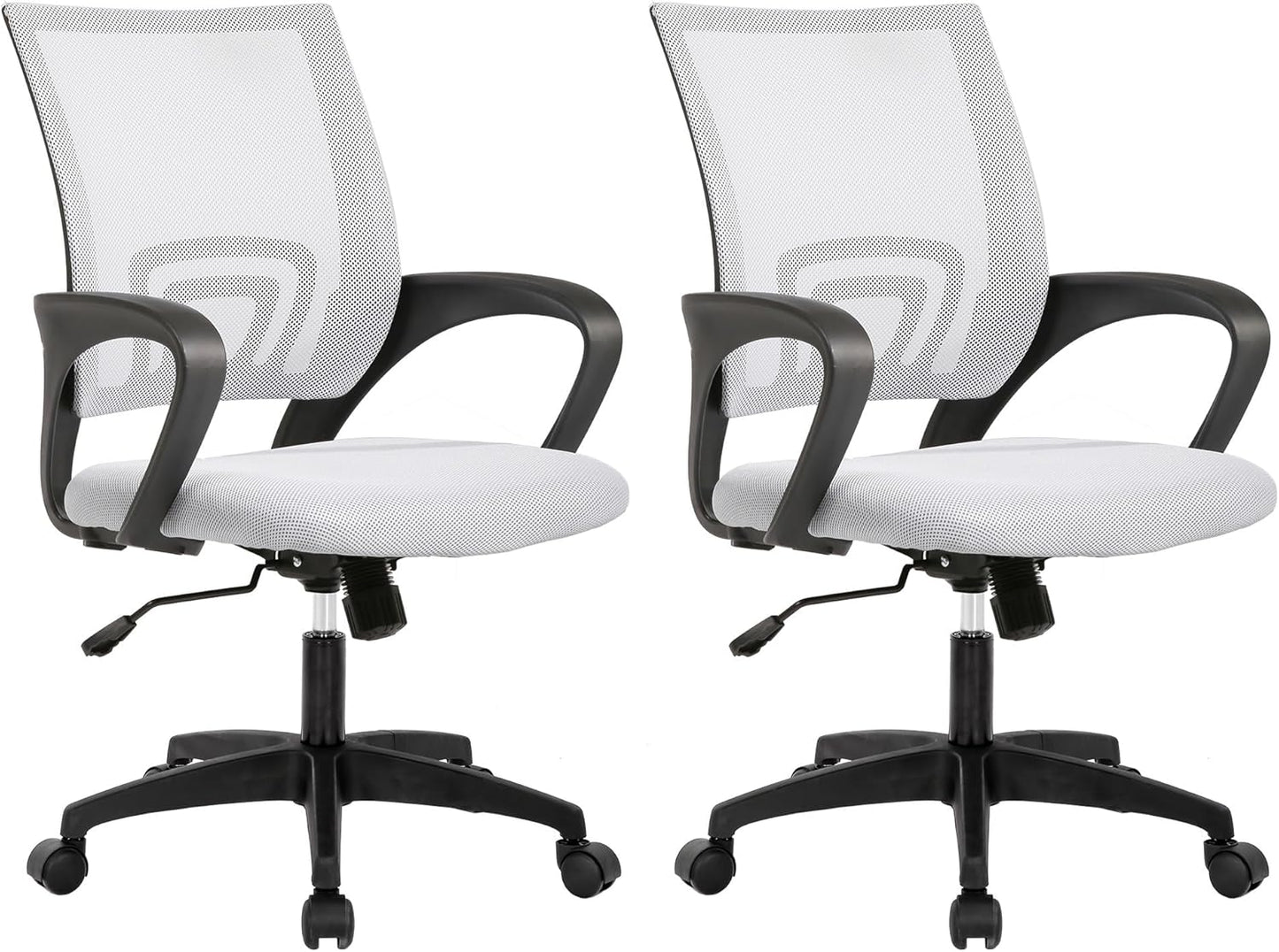 Home Office Chair Ergonomic Desk Chair Mesh Computer Chair with Lumbar Support Armrest Executive Rolling Swivel Adjustable Mid Back Task Chair for Women Adults, Black