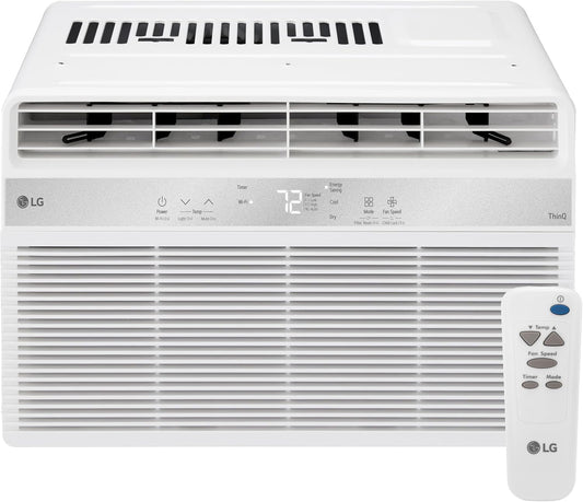 LG LW6024RSMX Window Air Conditioner, Wi-Fi Enabled w/Remote, for Small Room (260 Sq.Ft.), Quiet Operation, 115V, 6,000 BTU, White
