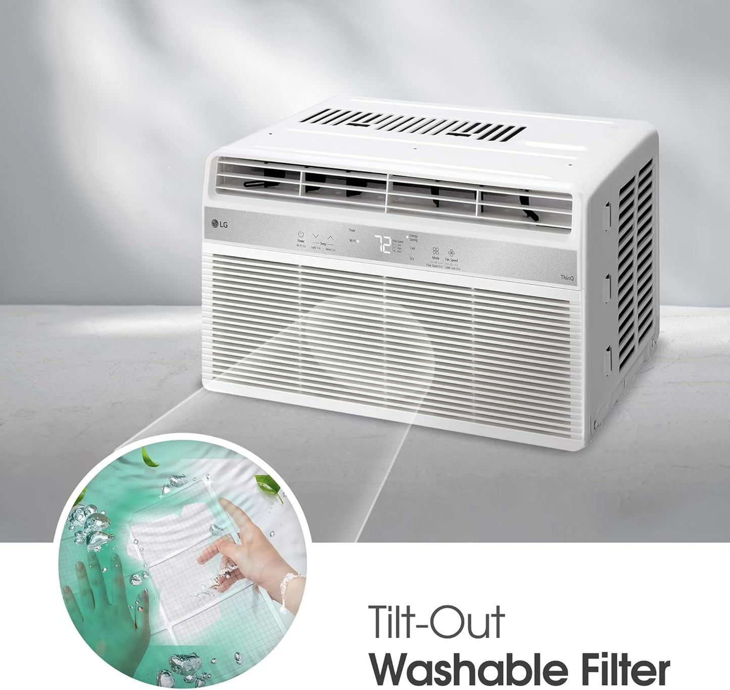 LG LW6024RSMX Window Air Conditioner, Wi-Fi Enabled w/Remote, for Small Room (260 Sq.Ft.), Quiet Operation, 115V, 6,000 BTU, White